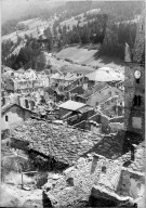 Nach 2. Weltkrieg: zerstörtes Dorf Lanslebourg, 1945