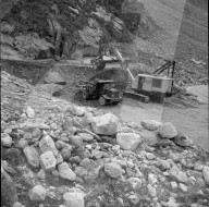 Bau des Staudamms auf der Göscheneralp; 1955