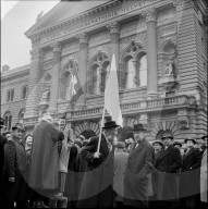 Max Daetwyler marschiert nach Genf, Bundesplatz Bern 1961