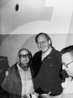 Präsident Schärli und Trainer Johannsen, FC St. Gallen, 1985