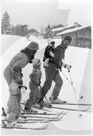 Silvia und Carl Gustaf von Schweden mit ihrer Familie in Verbier, 1983