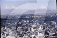 Sicht auf Mexico City mit Zwillingsvulkanen 1985
