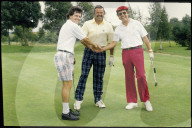 Andy Wenzel, Hans Leutenegger und Heinz Pütz beim Golfspielen 1989