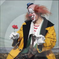 Clown Walter Galetti mit Rose 1970 