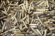 Leere Schiess-Patronen, leere Munitions-Hülsen