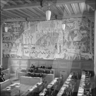 Bündner Grossratssaal: Wandgemälde von Alois Carigiet, Chur 1960