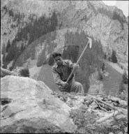WK 2: Landhilfe; Lehrlinge räumen eine Alp, 1942