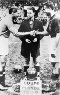 Fussball-WM-Final 1938: Giuseppe Meazza und György Sarosi