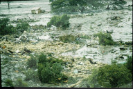 Zerstörte Häuser nach Vulkanausbruch in Venezuela 1985
