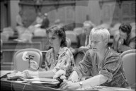 Nationalratsdebatte über Tschernobyl: Anita Fetz, Barbara Gurtner, 1986