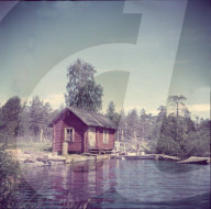 Hütte am Inari-See, Finnland 1960