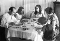Paola del Medico, Sängerin, mit ihrer Familie, 60er Jahre 