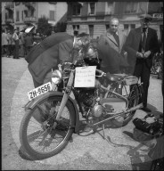 Wanderer-Motorrad am Velomarkt in Zürich 1948