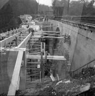 Bern-Tiefenau, Aarebrücke im Bau; 1964