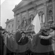 Max Daetwyler marschiert nach Genf, Bundesplatz Bern 1961
