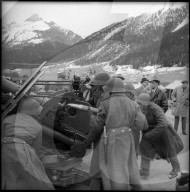 Demonstation: Schiessen der Fliegerabwehr, Zuoz 1957