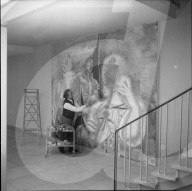 Wandgemälde von Albert Lindegger in der Polizeidirektion Bern, 1959