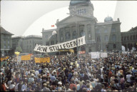 Tschernobyl Demonstration in Bern, ein Jahr nach AKW-Unfall, 1987