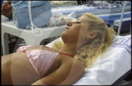 Denise Biellmann am Strand von Nizza 1981
