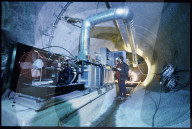 Arbeiten in Stollen des NAGRA Fels-Labors, Grimsel 1985