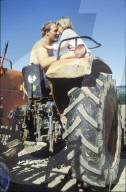 Leo Betschart mit seiner Tochter 1985