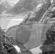 Grimsel; Stausee und Staumauer; 1946