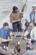 Jassrunde am Eidgenössischen Feldschiessen 1976