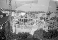 Bau einer Rundgarage im Quartier de Rive in Genf, 1960
