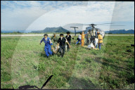 Versorgung der Verletzten nach Vulkanausbruch in Kolumbien 1985