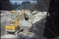Räumung von Flussbett, Gemeinde Wattenwil 1990