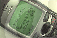 BBC-News auf Handy-Display, 1999