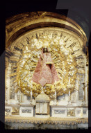 Religiöse Statue im Kloster Einsiedeln 1980