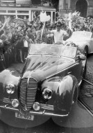 Empfang für Giro d'Italia-Sieger Hugo Koblet in Zürich 1950