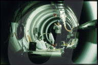 Arbeiten in Stollen des NAGRA Fels-Labors, Grimsel 1985
