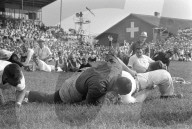 Eidg. Schwingfest 1966 in Frauenfeld: Schlussgang Hunsperger - Meli