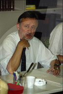 Fridolin Luchsinger an Blick-Redaktionssitzung, 1993