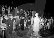 Henri Guisan bei Gedenkanlass für von den Nazis hingerichtete Widerstandskämpfer, 1948