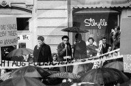 Franz Rueb (l.), Demonstration auf dem Zürcher Hirschenplatz, 1968