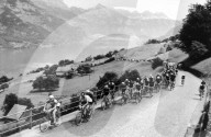 Tour de Suisse 1955: Serra, Koblet, Kübler und Traxel am Kerenzerberg