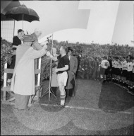 Fussball-WM-Final 1954: Jules Rimet und Ferenc Puskas