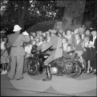 Polizist auf Motorrad, Zürcher Knabenschiessen 1953