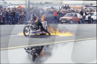 Feuer-Stunt, Motorrad-Treffen in Hannover 1983