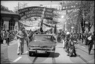 Lautsprecherwagen bei 1. Mai Demonstration in Zürich 1973