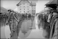 Militärparde an der Nidwaldner Landsgemeinde. Stans 1970