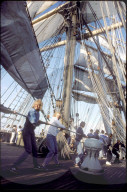 Russisches Segelschulschiff "Sedov"; Segelschülerinnen 1990