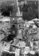 Nach 2. Weltkrieg: zerstörtes Dorf Lanslebourg, 1945