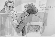 Gerichtszeichnung zum 'Vatti'-Prozess, Paul Baumann, 1976