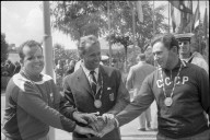 Olympische Spiele Rom 1960: Siegerehrung Freies Gewehr mit Spillmann