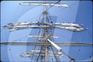 Matrosen in der Takelage der "Sedov" 1990