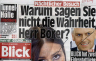 Titelseite von Blick vom 3.4.02 zur Affäre Thomas Borer, Djamile Rowe